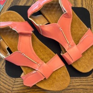Peachy/coral Velcro close Sandals